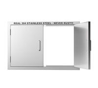 Outdoor Kitchen Door 35" W x 24" H-304 Stainless Steel Never Rust Cabinet Door-Double Layer-BBQ Access Doors-Weatherproof GrillDoor-Flush Mount BBQ Island Doors-MetalDoor for Outdoor Indoor Kitchen