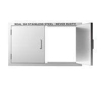 Outdoor Kitchen Door 36" W x 21" H-304 Stainless Steel Never Rust Cabinet Door-Double Layer-BBQ Access Doors-Weatherproof GrillDoor-Flush Mount BBQ Island Doors-MetalDoor for Outdoor Indoor Kitchen
