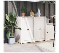 Outdoor Kitchen Doors 2pcs Solid Pine White Pine 50x9x82 cm Rustic Knobs Flush