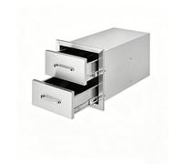 Outdoor Kitchen Drawers, Flush Mount Stainless Steel BBQ Cabinets with Sliding Rails and Handles for Patio Grill Station, Durable and Stylish Storage Solution