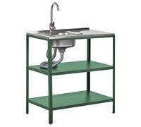 Outdoor Kitchen Island with Sink VILAMA Green