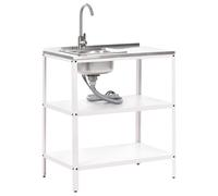 Beliani Outdoor Kitchen Island With Sink Vilama White