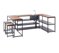 Outdoor Kitchen Set with Sink AVETRANA Black Metal
