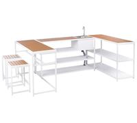 Outdoor Kitchen Set with Sink AVETRANA Metal Brown/ White