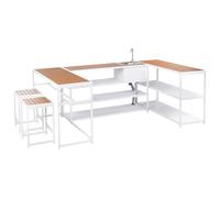 Beliani Outdoor Kitchen Set With Sink Avetrana Metal Brown/ White