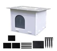 Outdoor Kitty Home - Protective Animal Paradise Heat Retaining Shelter Design, Seasonal Climate Guarded Rest Room Safe Companion Housing | For Backyard Use, Verand