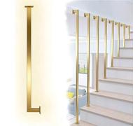 Outdoor L Shaped Handrail for Steps Heavy Duty Metal Railing High Load Capacity Ideal for Corridors & Passages Gold Finish 30 cm (12 in)