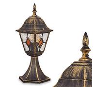 Outdoor lamp Antibes, Bollard Light in Antique Look, cast Aluminium in Brown/Gold with Clear Glass panes, Path Light 40 cm, Retro/Vintage Garden lamp, E27 Socket, IP44, Without Bulbs