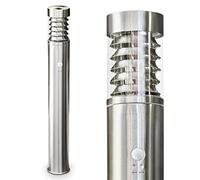Outdoor lamp Dakar with Motion Detector, Modern Bollard Light Made of Stainless Steel and Plastic Discs, Path Light 80 cm, Garden lamp with E27 Socket, Garden Lighting IP44, Without Bulbs