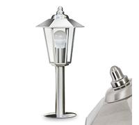 Outdoor lamp Moscow, Modern Bollard Light Made of Stainless Steel and Real Glass panes, Path Light 44 cm, Garden lamp with E27 Socket, Garden Lighting IP44, Without Bulb