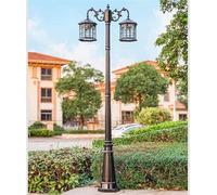 Outdoor Lamps For Patio Outdoor Lamp Post Light, Led Dimming Solar Energy High Pole Street Lamp Duotone Light Remote Control Dimming,Outdoor Waterproof Courtyard Light Pl(Black-3.1M)