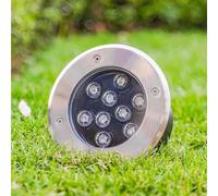 Outdoor Landscape Lights - Outdoor Buried Lights, IP67 Waterproof Ultra-Thin Recessed Spotlight, 12V Low Voltage Round Garden Courtyard Decorative Floor Lamp, LED Floor Spotlight(Yellow,9W)