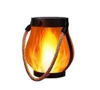 Outdoor Lanterns - Lantern with 10.04 x 4.72 Inch Flame Battery, Solar Rainproof Light, Decorative Outdoor Light Solar Powered USB Rechargeable | Poured Equipment