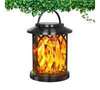Outdoor Lanterns, LED Clamp Light with Flickering Flame, Solar Lamp with Flickering Flame for the Patio, for Garden, Balcony, Patio, Decoration, Fence Lighting, Party, Festivities