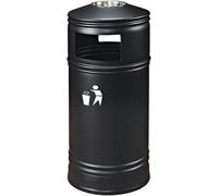 Outdoor Large Capacity Garbage Can - 13.2 Gallon Metal Belt Ashtray Trash Bin for Commercial Use in Parks, Streets & Public Spaces - Durable Waste Collector Solution