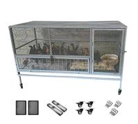 Outdoor large chicken coop For 10 chickens rabbit hutch Galvanized steel material chicken cages with Pallets and wheels for Backyard Farm Use(Size:100 * 60 * 73cm,Color:Orange)