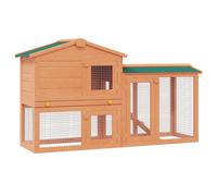 Outdoor Large Rabbit Hutch Small Animal Cage Rabbit Bunny House Wood vidaXL