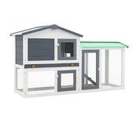 Outdoor Large Rabbit Hutch Small Animal Cage Rabbit Bunny House Wood vidaXL