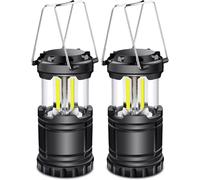 Outdoor LED Camping Lantern, Portable Brightest Outdoor Emergency Light, Battery Operated Collapsible LED Lanterns, Emergency Lights with Foldable Hook for Hiking, Outages（Battery not Included） (2)