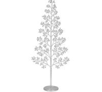 Outdoor LED Christmas Tree 210cm 1200 Warm White Lights Silver Balls Pegdev Silver 7ft