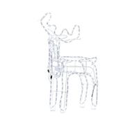 Beliani Indoor Outdoor LED Christmas Decoration Accessory Animated Reindeer LED Lights Lighting Metal White Innes