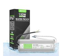 Outdoor LED Driver 12V 150W 12.5A, IP67 Waterproof Lighting Transformer 240 to 12V DC, Constant Voltage PSU Adapter, Low Voltage Power Supply for Garden Outdoor LED Strip Light