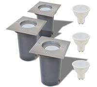 vidaXL Outdoor LED Ground Lights 3 pcs Square