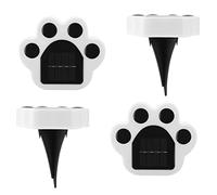 Outdoor LED Paw Solar Decor Lamp,Solar Dog Cat Animal Paw Print Lights,Decorative Pet Decor Lamp for Pathway,Lawn,Yard,Walkway, Outdoor Decorations(Set of 4), Paw Print Solar Lights