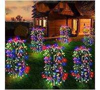 Outdoor Led Solar Power Garden Lights Starburst Tree Stake Lamp 4Pcs