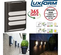 Outdoor LED Solar Powerful Light Wall Mount Garden Path Fence Courtyard Lamp