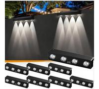 Outdoor LED Solar Wall Sign Light Garden Landscape 4/8 Bright Address Lights 1Pcs(4LED-White Light,4Pcs)