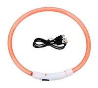 Outdoor LED USB Cat Dog Collar LED Dog Safety Collar 3 Modes LED Light Luminous Anti-lost LED Collar For Dogs Pet Dog Accessories,Orange,M(50CM)