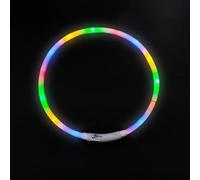 Outdoor LED USB Cat Dog Collar LED Dog Safety Collar 3 Modes LED Light Luminous Anti-lost LED Collar For Dogs Pet Dog Accessories,Colorful,M(50CM)