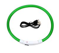 Outdoor LED USB Cat Dog Collar LED Dog Safety Collar 3 Modes LED Light Luminous Anti-lost LED Collar For Dogs Pet Dog Accessories,Green,S(35CM)