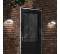 Outdoor LED Wall Light Black 27.5x7x10cm Die-cast Aluminium Diffuser 2pcs 3000K