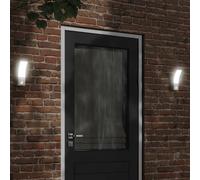Outdoor LED Wall Light Black Die-cast Aluminium PC 7x4.5x23cm IP54 3000K 9W 2pcs