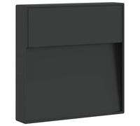 vidaXL 2x Outdoor LED Wall Lights 3W Black Square Garden Patio Lighting Lamp