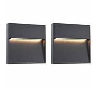 Outdoor LED Wall Lights Garden Lighting Pathway Lamp 3W Black 2 pcs vidaXL