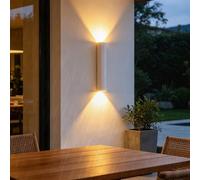 Outdoor LED Wall Lights Up Down Lights Mains Powered IP65 Waterproof Front Door Light Wall Sconces Modern Aluminum Wall Lamps Indoor/Outside Terrace Garden Hallway Porch (White Warm Light,45cm)