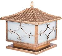 Outdoor LED Wall Pillar Lamp Square Bronze Landscape Light Oriental Loft Design for Courtyard & Garden Stylish Wall Head Fixture Perfect for Landscape Illumination