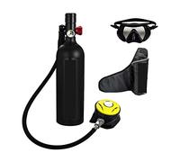 Outdoor Leisure Portable Diving Respirator Adult Style Equipped with Oxygen Cylinder 1L Capacity(Black Set A)