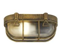 Outdoor Light Black Aladdin Bulkhead IP44 Gold Oval Searchlight 61402BG