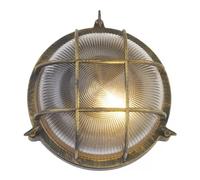 Outdoor Light Black Aladdin Bulkhead IP44 Gold Round Searchlight 61401BG