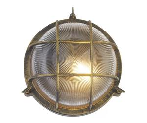 Outdoor Light Black Aladdin Bulkhead IP44 Gold Round Searchlight 61401BG