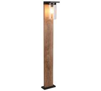 Outdoor Light Black Ardila Bollard IP44 Matt And Imitation Wood Photocell Sensor