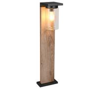 Outdoor Light Black Ardila Bollard IP44 Matt And Imitation Wood Photocell Sensor