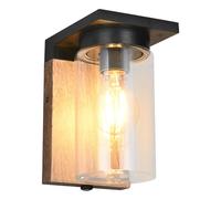 Outdoor Light Black Ardila Wall IP44 Matt And Imitation Wood Photocell Sensor