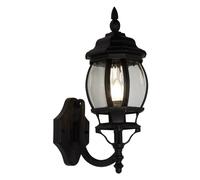 Silk Black Aluminium Outdoor Wall Fitting Bracket Light with Clear Glass Shade