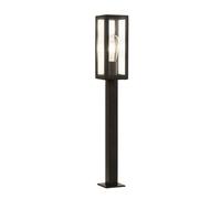 90cm 1 Light LED Black Outdoor Rectangle Head Post Light with Clear Glass Shade