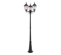 Outdoor Light Black Burford 3 Lamp Post IP44 Matt 2.3m Endon 76552